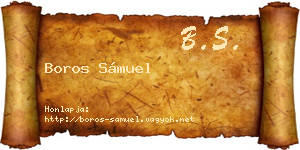 Boros Sámuel névjegykártya